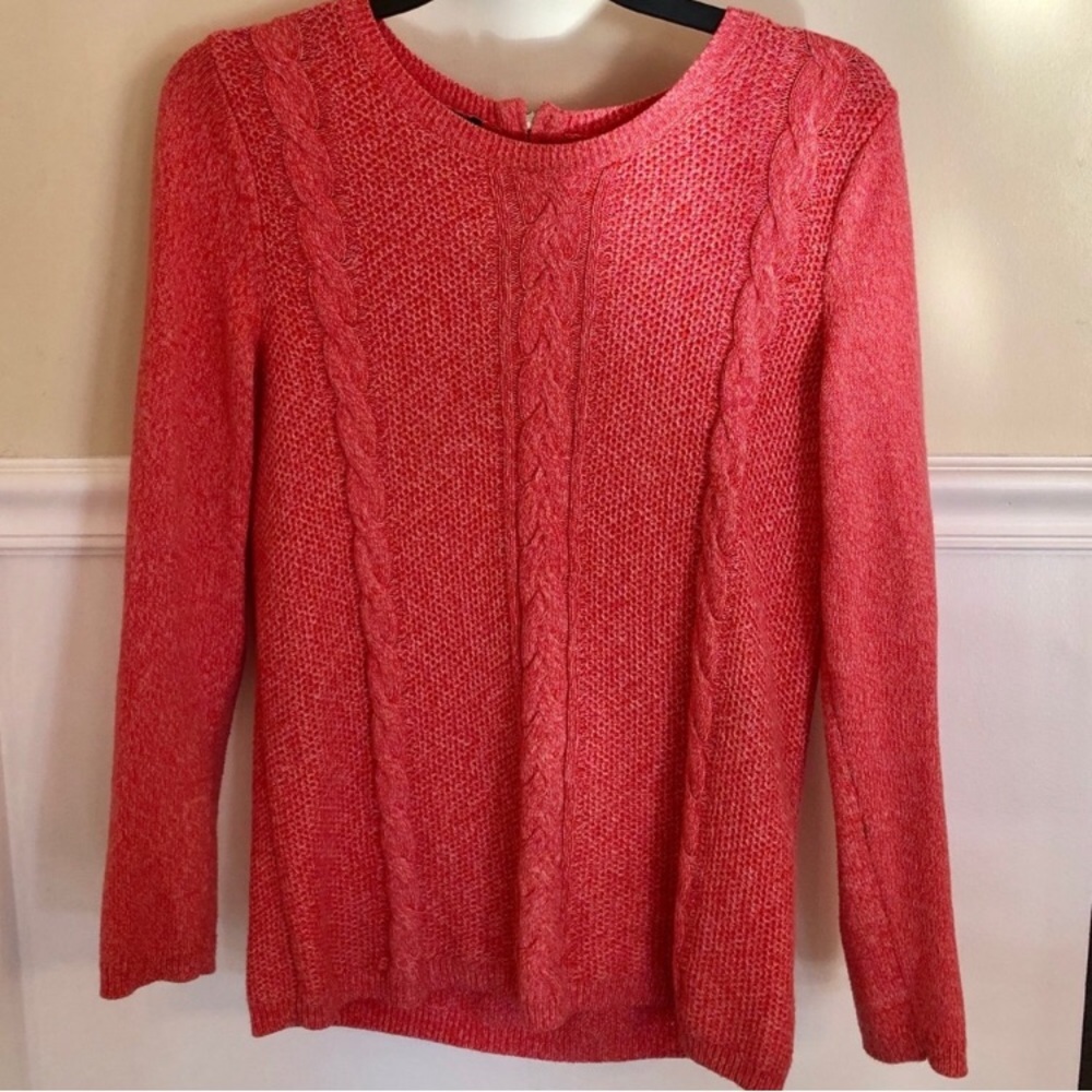 Talbots Cozy Pink Sweater With Zipper